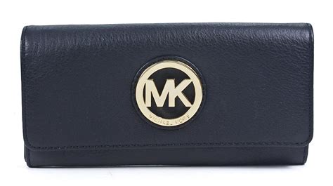 michael kors wallet fulton flap snap pebbled leather wallet black
